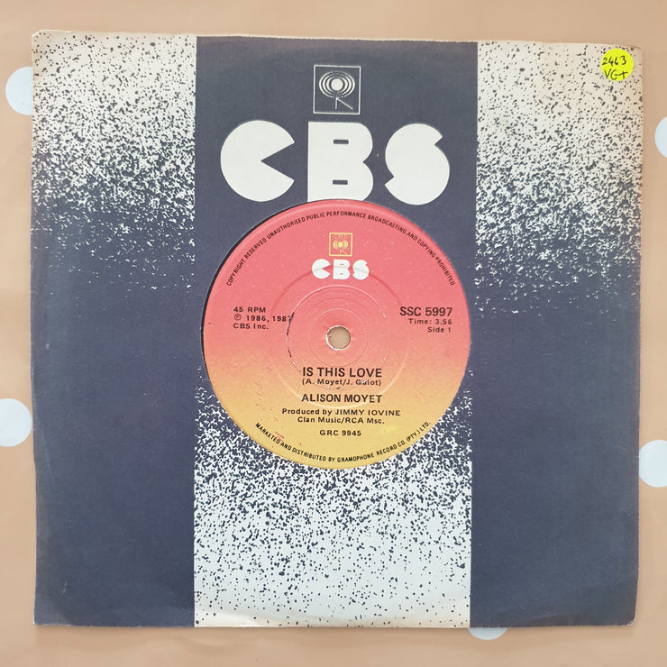 Alison Moyet - Is This Love - Vinyl 7" Record - Very-Good+ Quality (VG+) - C-Plan Audio