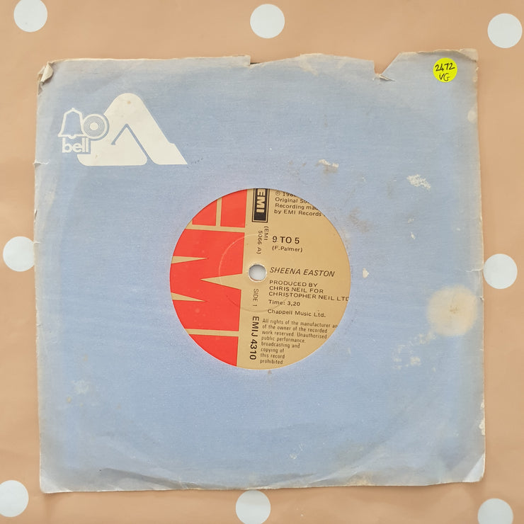 Sheena Easton ‎– 9 to 5 - Vinyl 7" Record - Very-Good Quality (VG) - C-Plan Audio