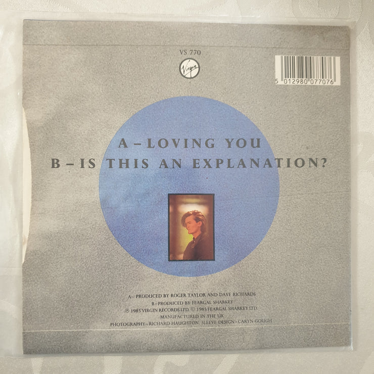 Feargal Sharkey ‎– Loving You - Vinyl 7" Record - Very-Good+ Quality (VG+) - C-Plan Audio