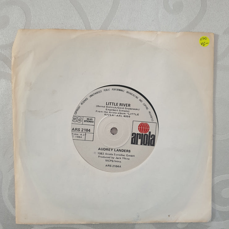Audrey Landers - Little River - Vinyl 7" Record - Very-Good- Quality (VG-) - C-Plan Audio
