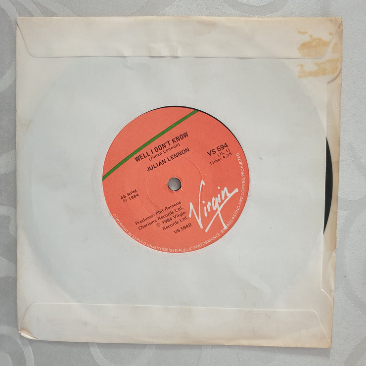 Julian Lennon ‎– Too Late For Goodbyes - Vinyl 7" Record - Very-Good+ Quality (VG+) - C-Plan Audio