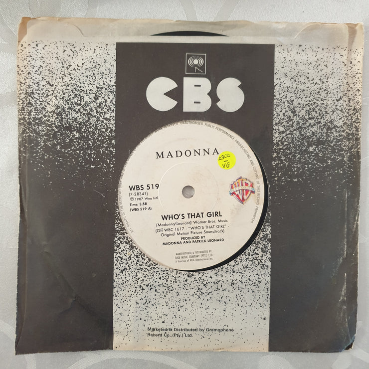 Madonna ‎– Who's That Girl - Vinyl 7" Record - Very-Good- Quality (VG-) - C-Plan Audio