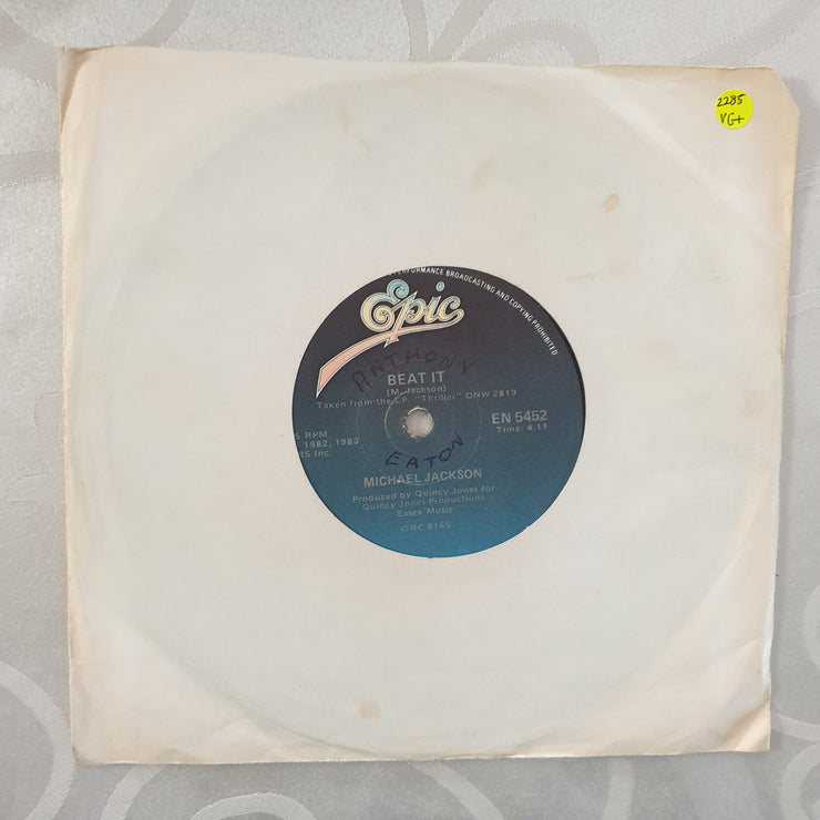 Michael Jackson ‎– Beat It - Vinyl 7" Record - Very-Good+ Quality (VG+) - C-Plan Audio