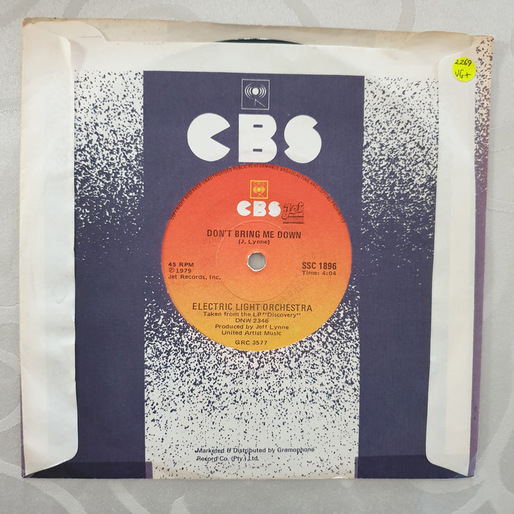 Electric Light Orchestra ‎– Don't Bring Me Down - Vinyl 7" Record - Very-Good+ Quality (VG+) - C-Plan Audio