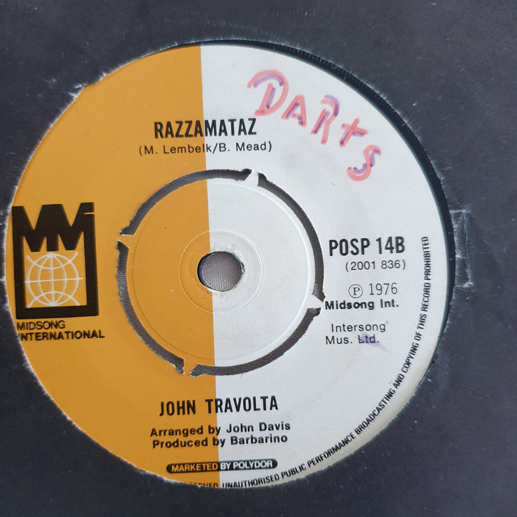 John Travolta ‎– Greased Lightning - Vinyl 7" Record - Very-Good Quality (VG) - C-Plan Audio