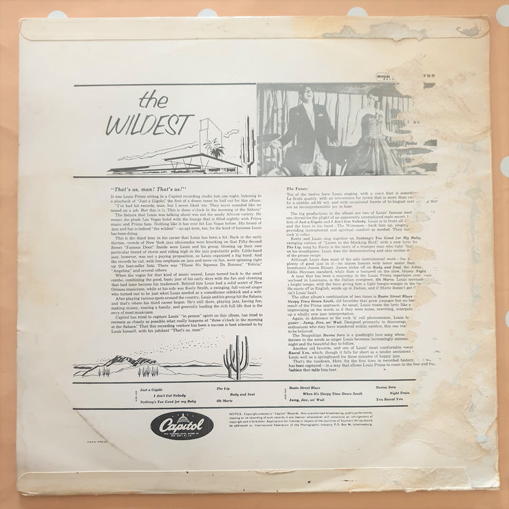 Louis Prima Featuring Keely Smith With Sam Butera And The Witnesses ‎– The Wildest! -  Vinyl LP Record - Very-Good+ Quality (VG+) - C-Plan Audio
