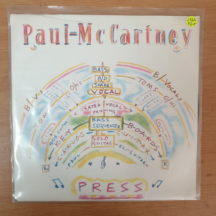 Paul McCartney ‎– Press - Vinyl 7" Record - Very-Good+ Quality (VG+) - C-Plan Audio