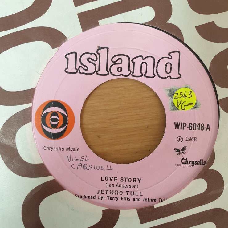 Jethro Tull ‎– Love Story - Vinyl 7" Record - Very-Good- Quality (VG-) - C-Plan Audio