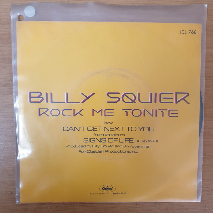 Billy Squier ‎– Rock Me Tonite - Vinyl 7" Record - Very-Good+ Quality (VG+) - C-Plan Audio
