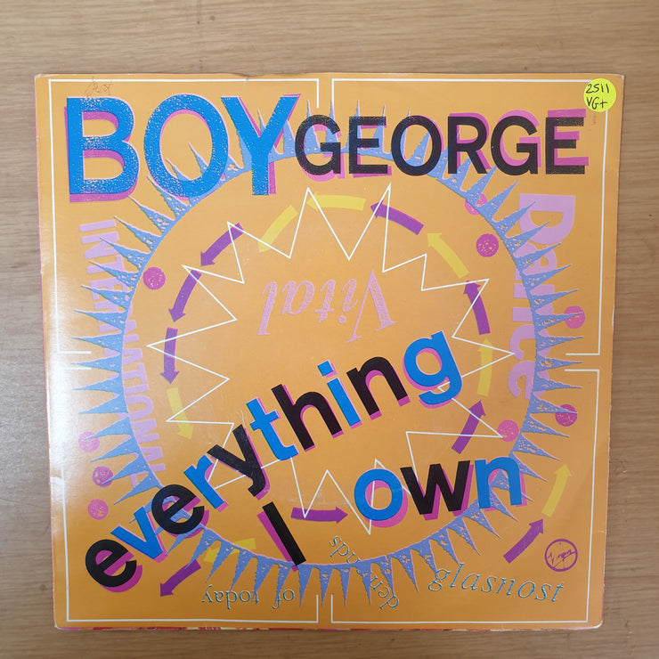 Boy George ‎– Everything I Own - Vinyl 7" Record - Very-Good+ Quality (VG+) - C-Plan Audio