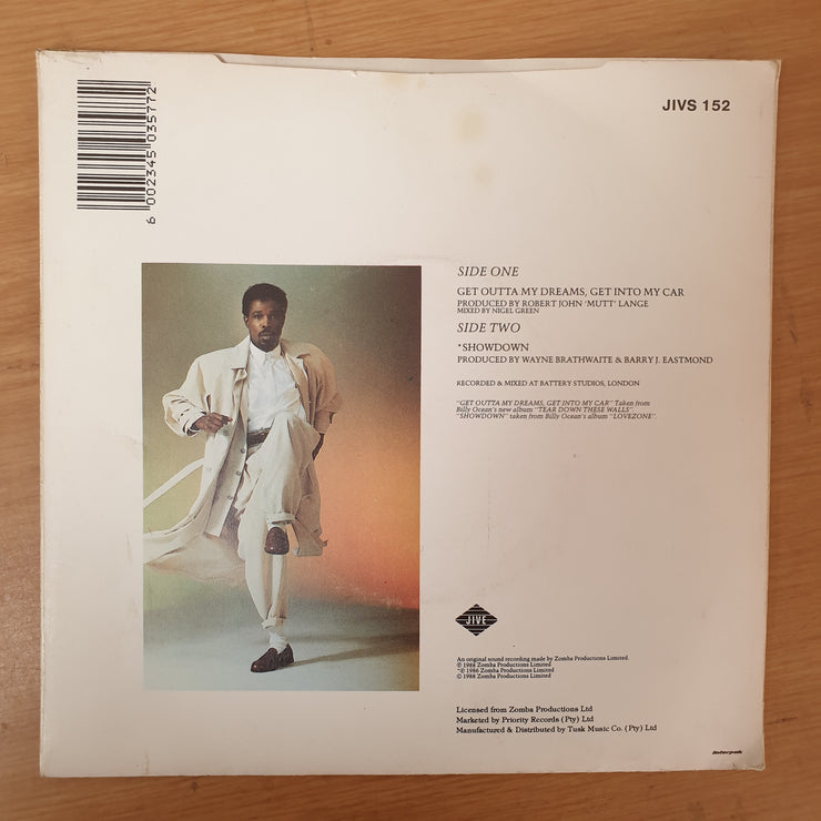 Billy Ocean ‎– Get Outta My Dreams, Get Into My Car - Vinyl 7" Record - Very-Good+ Quality (VG+) - C-Plan Audio