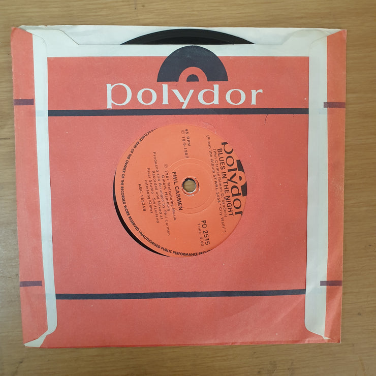 Phil Carmen ‎– City Walls - Vinyl 7" Record - Very-Good+ Quality (VG+) - C-Plan Audio