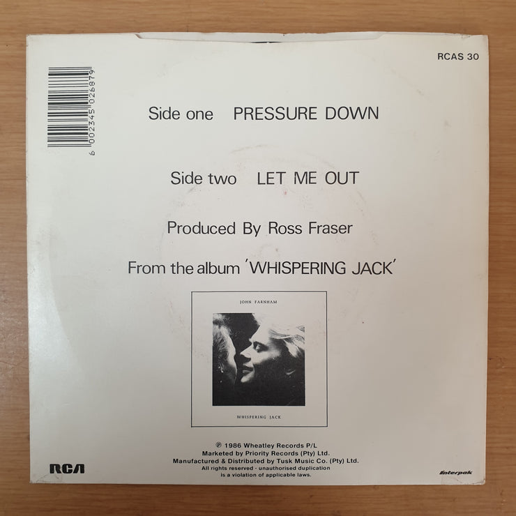 John Farnham ‎– Pressure Down - Vinyl 7" Record - Very-Good+ Quality (VG+) - C-Plan Audio