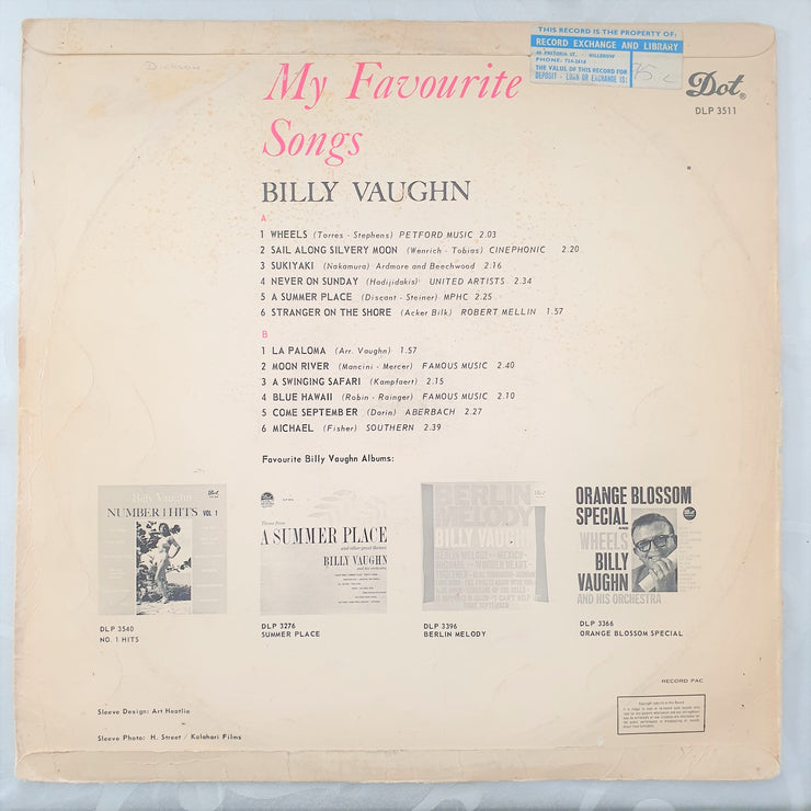 Billy Vaughn - My Favourite Songs – Vinyl LP Record - Opened  - Good Quality (G) - C-Plan Audio