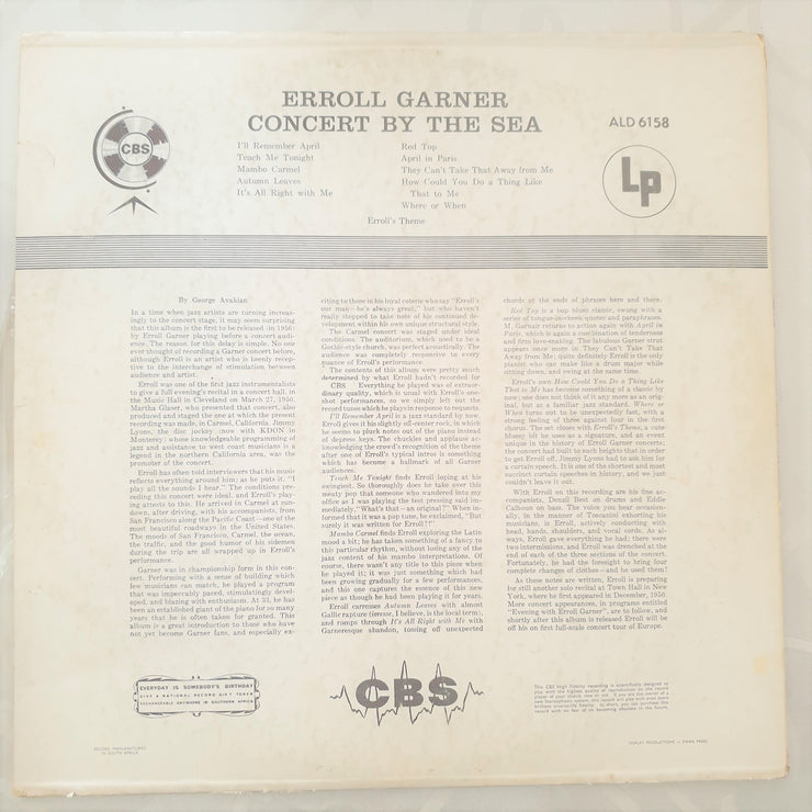 Erroll Garner ‎– Concert By The Sea - Vinyl LP Record - Very-Good+ Quality (VG+) - C-Plan Audio