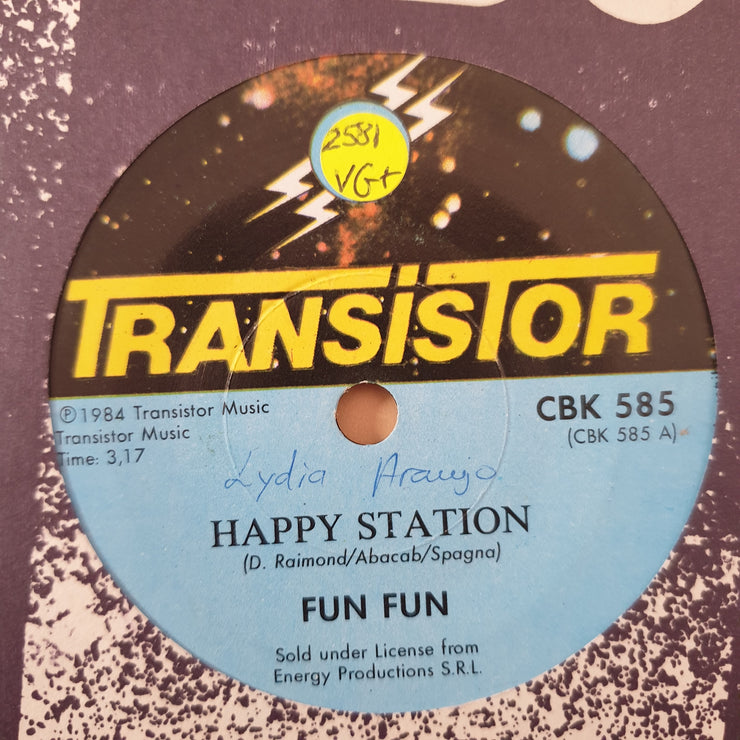 Fun Fun ‎– Happy Station - Vinyl 7" Record - Very-Good+ Quality (VG+) - C-Plan Audio
