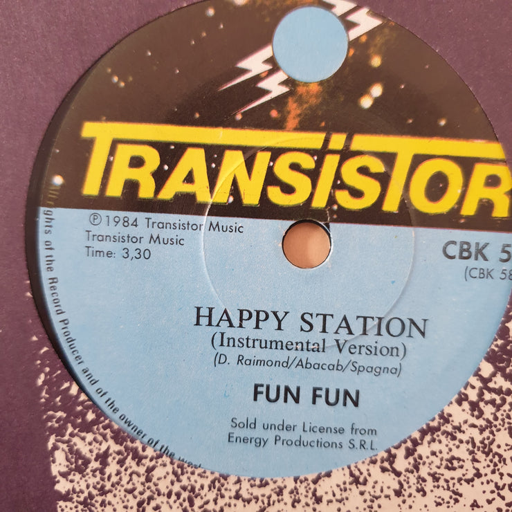 Fun Fun ‎– Happy Station - Vinyl 7" Record - Very-Good+ Quality (VG+) - C-Plan Audio