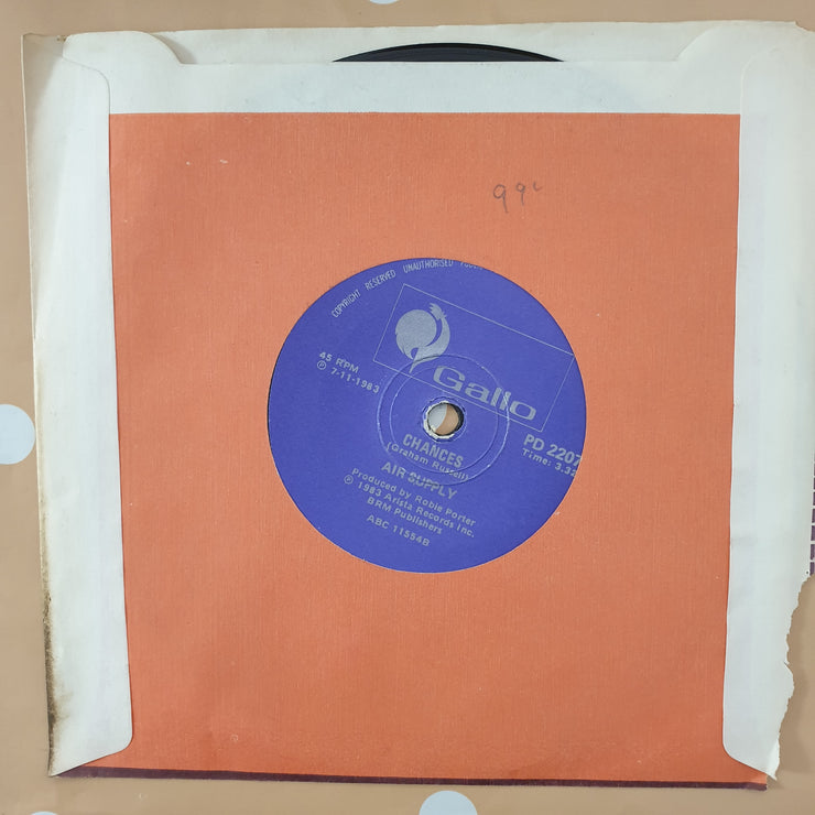 Air Supply ‎– Making Love Out Of Nothing At All - Vinyl 7" Record - Very-Good+ Quality (VG+) - C-Plan Audio