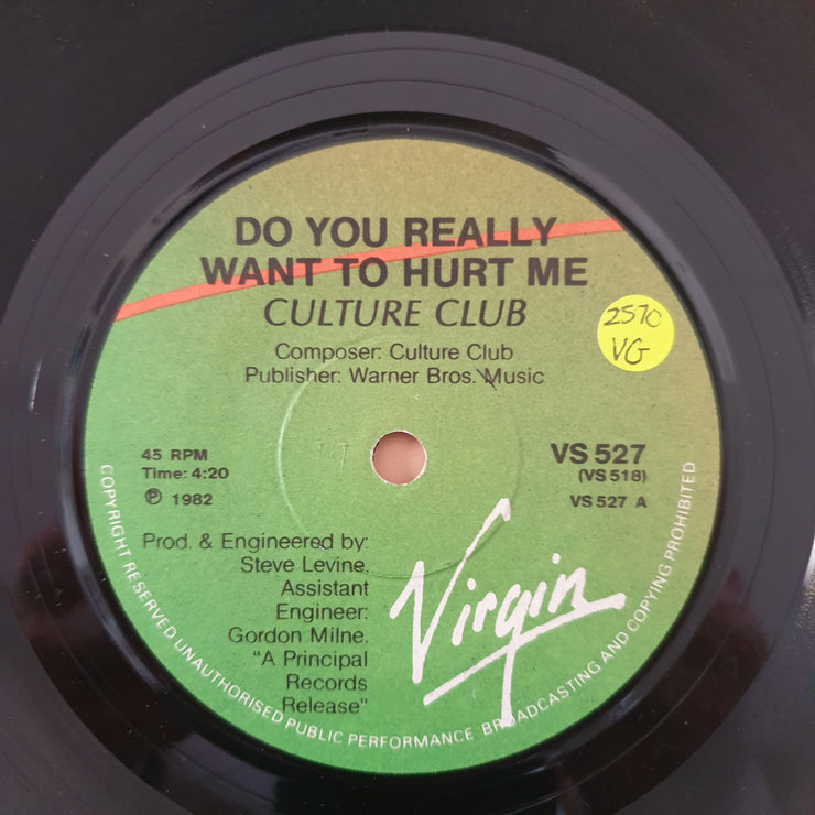 Culture Club ‎– Do You Really Want To Hurt Me - Vinyl 7" Record - Very-Good Quality (VG) - C-Plan Audio