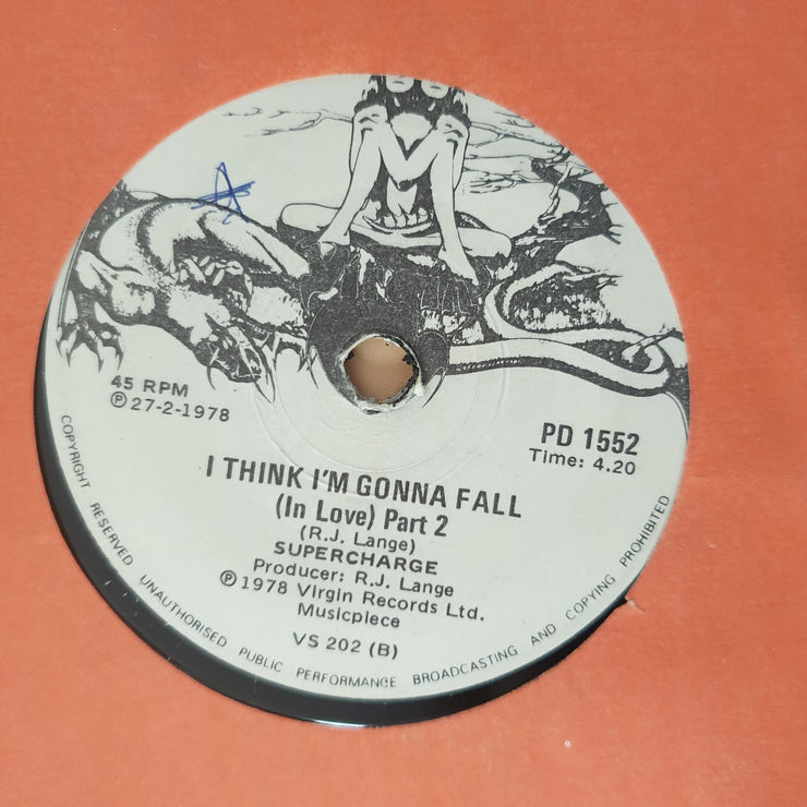 Supercharge ‎– I Think I'm Gonna Fall (In Love) - Vinyl 7" Record - Very-Good Quality (VG) - C-Plan Audio