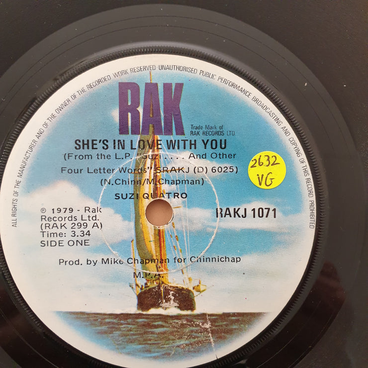 Suzi Quatro ‎– She's In Love With You - Vinyl 7" Record - Very-Good Quality (VG) - C-Plan Audio