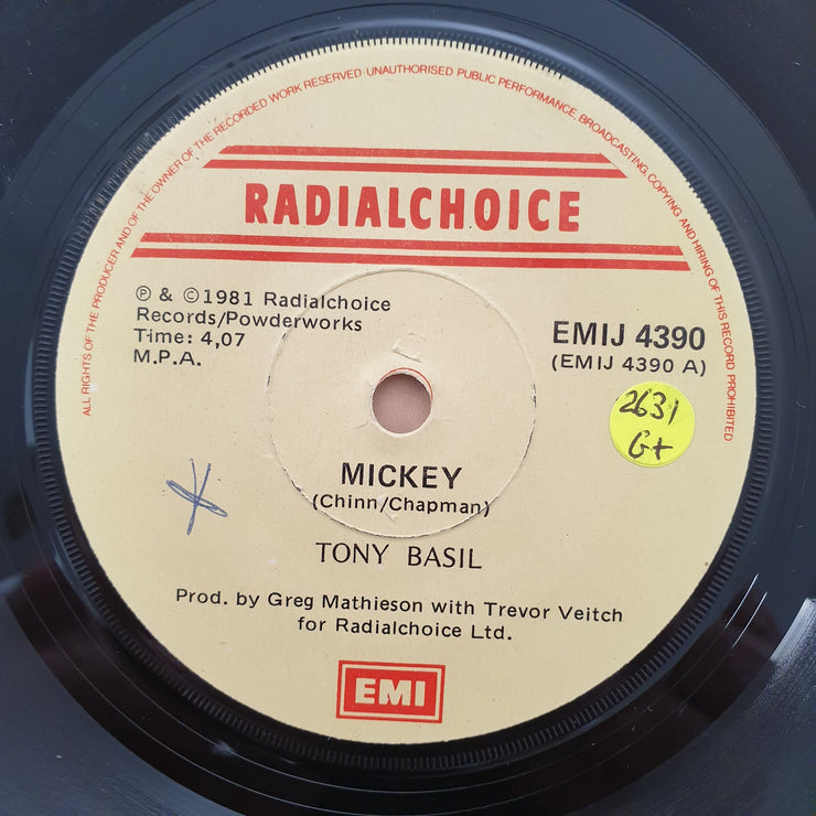 Toni Basil ‎– Mickey - Vinyl 7" Record - Good+ Quality (G+) - C-Plan Audio