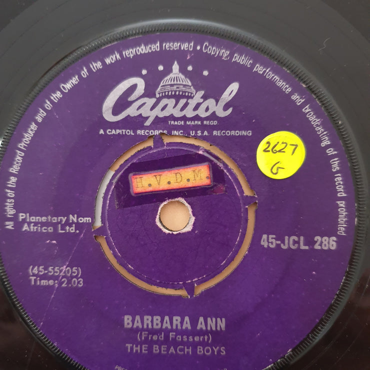 The Beach Boys ‎– Barbara Ann - Vinyl 7" Record - Good Quality (G) - C-Plan Audio