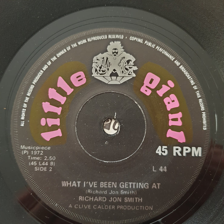 Richard Jon Smith ‎– Candlelight / What I've Been Getting At - Vinyl 7" Record - Very-Good+ Quality (VG+) - C-Plan Audio
