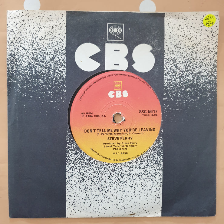 Steve Perry ‎– Oh Sherrie - Vinyl 7" Record - Very-Good+ Quality (VG+) - C-Plan Audio