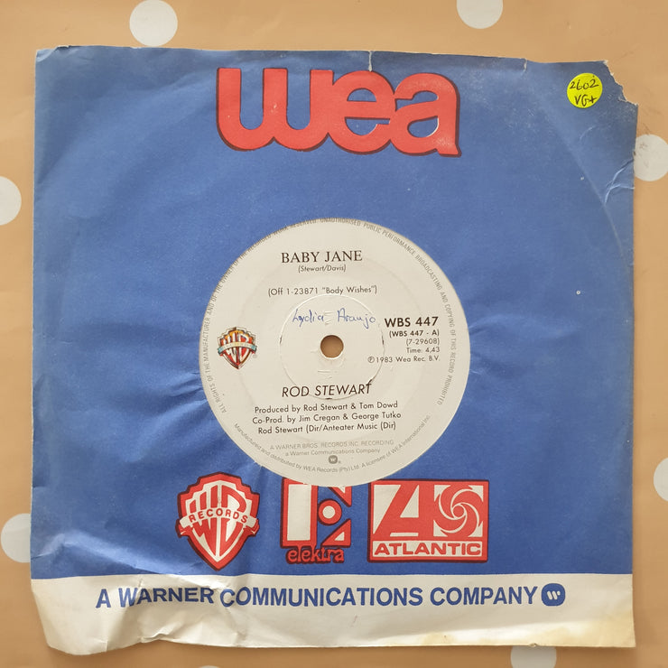 Rod Stewart ‎– Baby Jane - Vinyl 7" Record - Very-Good+ Quality (VG+) - C-Plan Audio