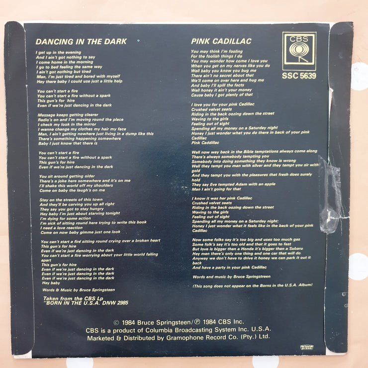 Bruce Springsteen ‎– Dancing In The Dark - Vinyl 7" Record - Very-Good+ Quality (VG+) - C-Plan Audio