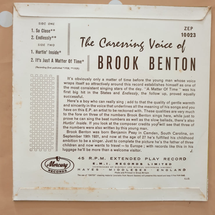 Brook Benton ‎– The Caressing Voice Of Brook Benton - Vinyl 7" Record - Very-Good+ Quality (VG+) - C-Plan Audio