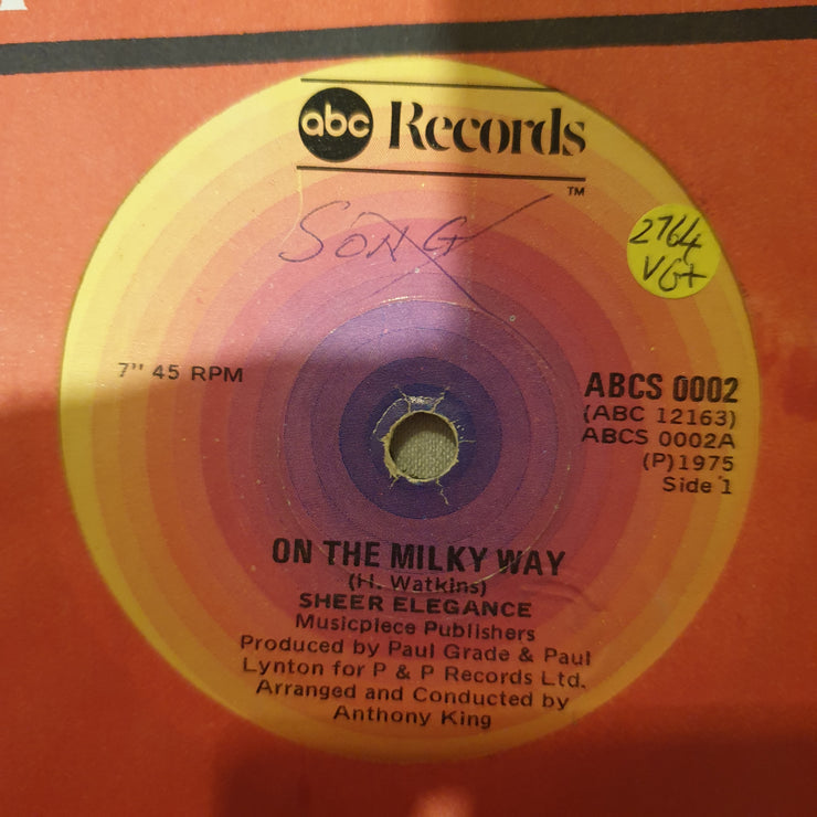 Sheer Elegance ‎– Milky Way / Satisfaction Is What I Need - Vinyl 7" Record - Very-Good+ Quality (VG+) - C-Plan Audio