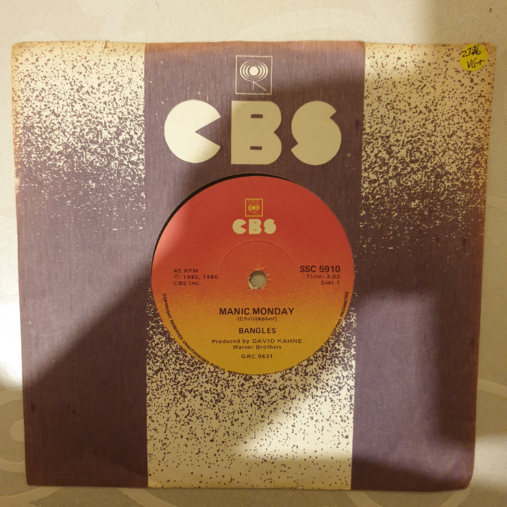 Bangles ‎– Manic Monday - Vinyl 7" Record - Very-Good+ Quality (VG+) - C-Plan Audio