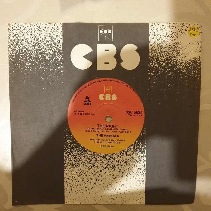 The Animals ‎– The Night - Vinyl 7" Record - Very-Good+ Quality (VG+) - C-Plan Audio