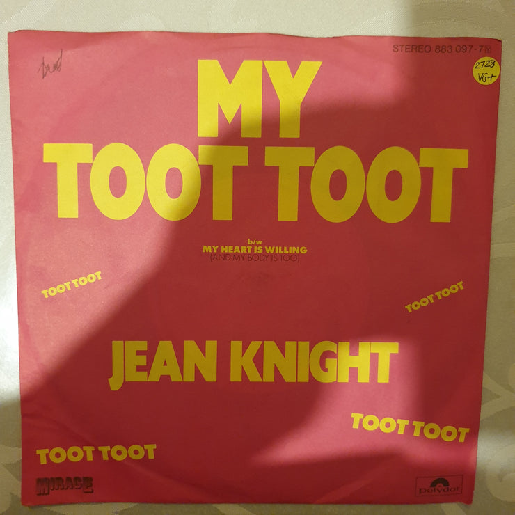 Jean Knight ‎– My Toot Toot - Vinyl 7" Record - Very-Good+ Quality (VG+) - C-Plan Audio