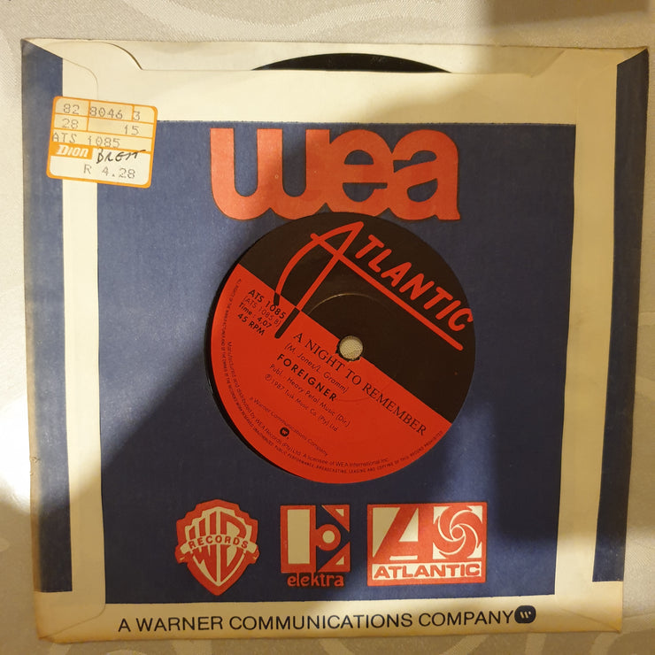 Foreigner ‎– Say You Will - Vinyl 7" Record - Very-Good+ Quality (VG+) - C-Plan Audio