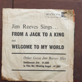 Jim Reeves ‎– Welcome to My World - Vinyl 7" Record - Very-Good Quality (VG) - C-Plan Audio