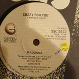 Madonna / Sammy Hagar ‎– Crazy For You / I'll Fall In Love Again - Vinyl 7" Record - Very-Good+ Quality (VG+) - C-Plan Audio