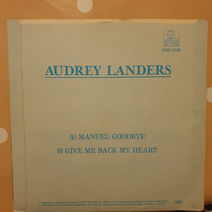 Audrey Landers - Manuel Goodbye - Vinyl 7" Record - Very-Good+ Quality (VG+) - C-Plan Audio