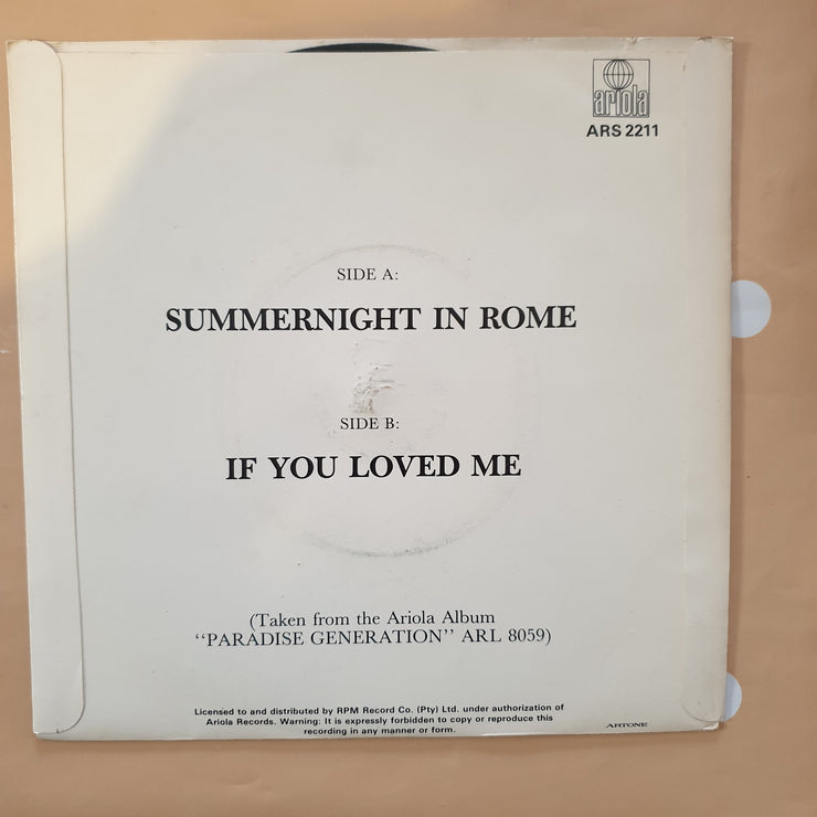 Audrey Landers ‎– Summernight In Rome -  Vinyl 7" Record - Very-Good+ Quality (VG+) - C-Plan Audio