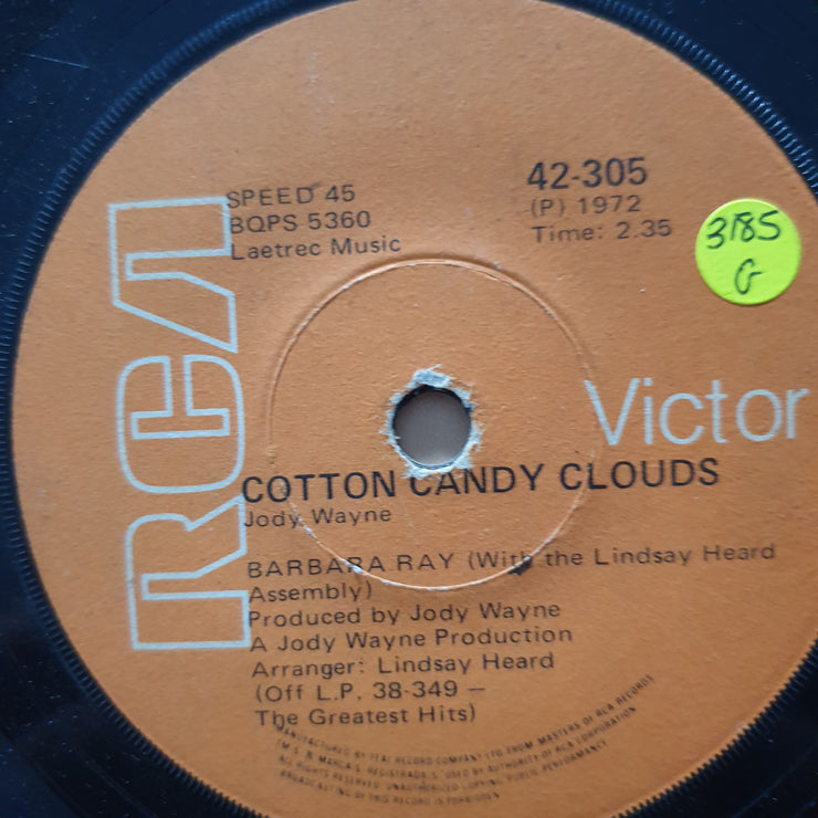 Barbara Ray With The Lindsay Heard Assembly ‎– Cotton Candy Clouds / Valley Of the Moon - Vinyl 7" Record - Good Quality (G) - C-Plan Audio