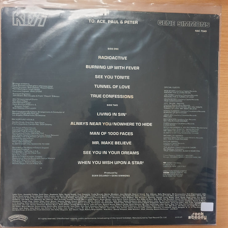 Kiss, Gene Simmons ‎– Gene Simmons - Vinyl LP Record - Very-Good+ Quality (VG+) - C-Plan Audio
