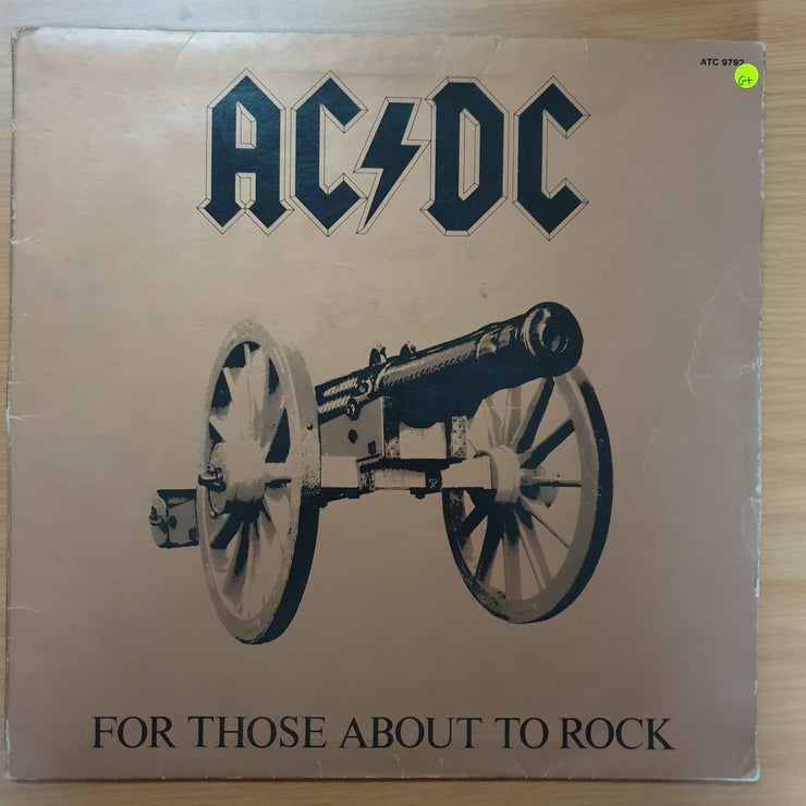 AC/DC ‎– For Those About To Rock (We Salute You)  - Vinyl LP Record - Good+ Quality (G+) - C-Plan Audio