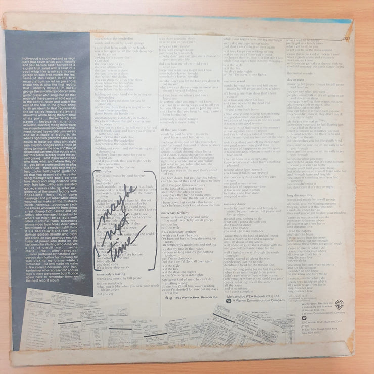 Little Feat ‎– The Last Record Album - Vinyl LP Record  (VG)