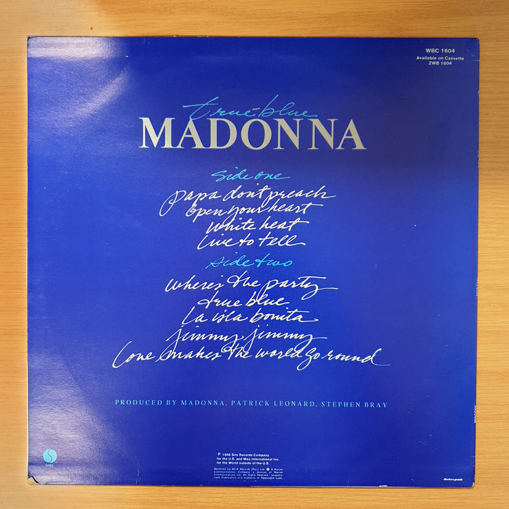 Madonna  - True Blue  - Vinyl LP Record - Very-Good+ Quality (VG+) - C-Plan Audio