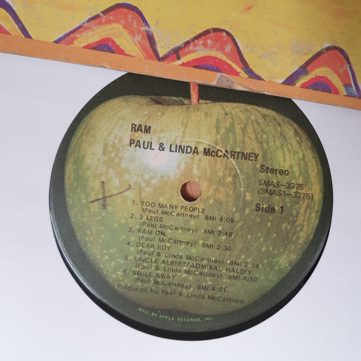 Paul & Linda McCartney ‎– Ram - Apple Records - Vinyl LP Record - Very-Good Quality (VG)