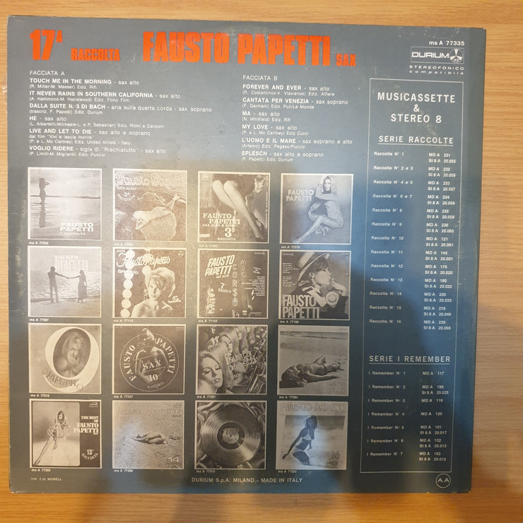 Fausto Papetti ‎– 17a Raccolta  - Vinyl LP Record - Very-Good Quality (VG)