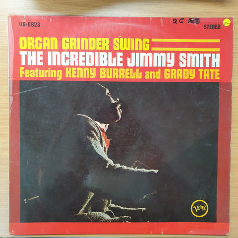 The Incredible Jimmy Smith Featuring Kenny Burrell And Grady Tate ‎– Organ Grinder Swing - Vinyl LP Record - Very-Good+ Quality (VG+)