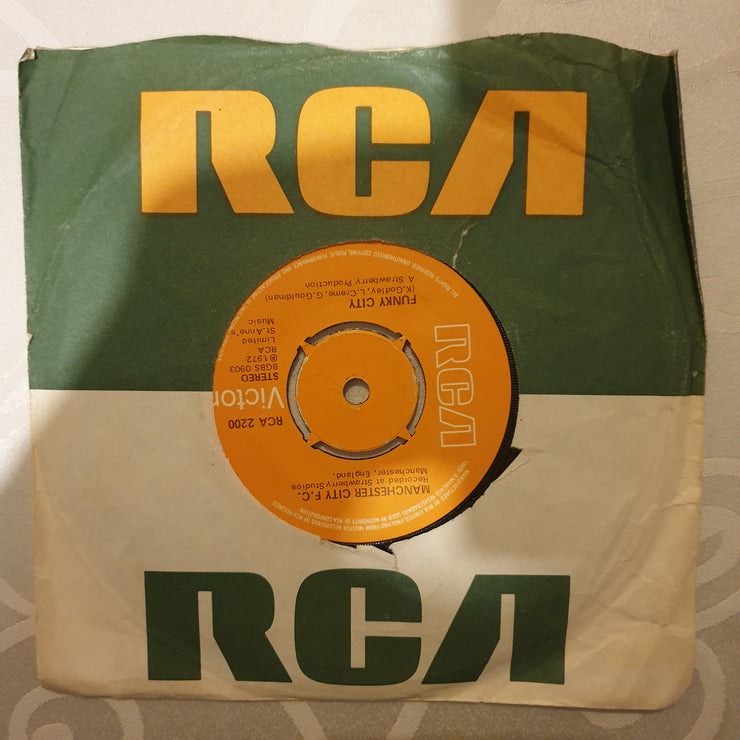 Manchester City F.C. ‎– Boys In Blue - Vinyl 7" Record - Very-Good+ Quality (VG+)